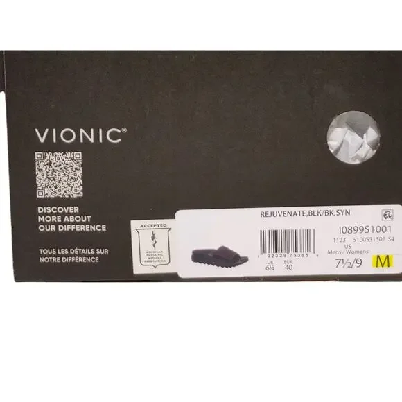 Vionic Rejuvenate Adjustable Slide Sandals Black Orthotic Recovery Womens 9M - Picture 8 of 8